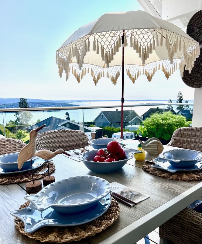 Fiskeservise Middagstallerken. Lyseblå
