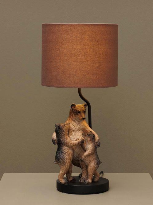 Hovedbilde Bordlampe med Bjørnefamilie