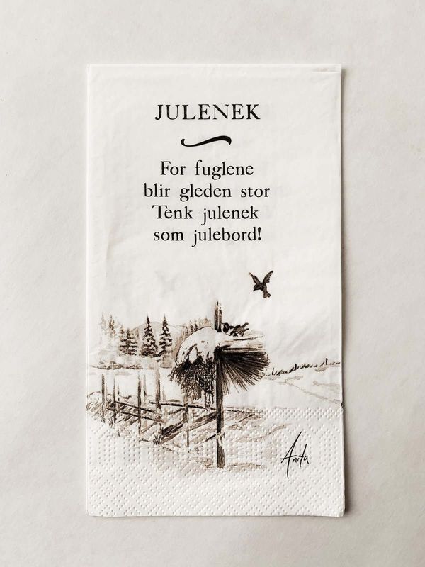 Serviett Buffet «Julenek» Akvarell Malt Av Anita Sletten Nordicwild