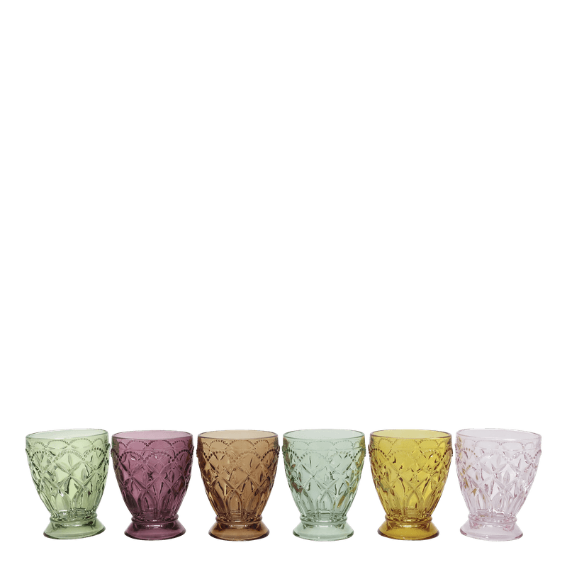 Saint-Émilion Glass m. mønster 6 pk ass farger