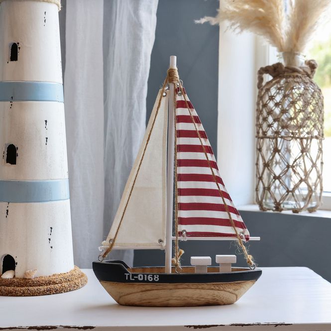 Hovedbilde Seilbåt H32/L22/B6 cm cherry