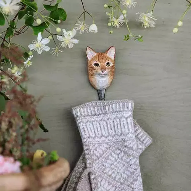 Håndspikket knagg - Katt
