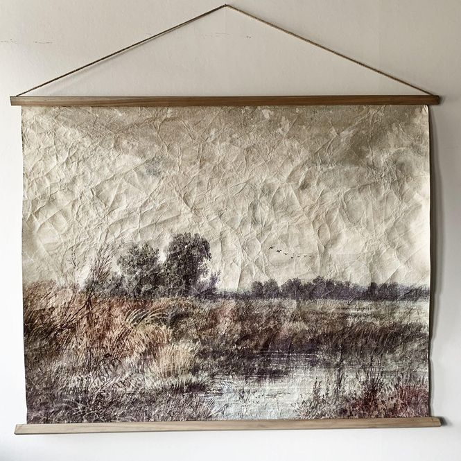 Hovedbilde Plansje 25×100 Cm Vintage Landskap Med Vann