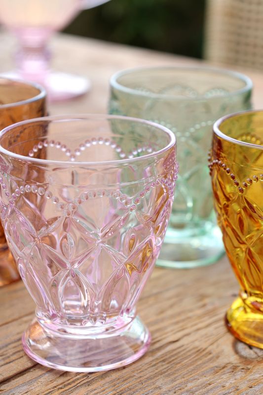 Saint-Émilion Glass m. mønster 6 pk ass farger