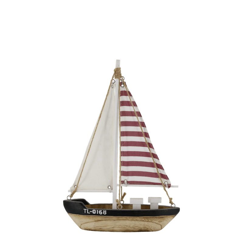 Seilbåt H32/L22/B6 cm cherry