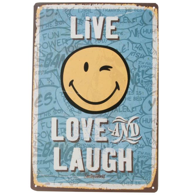 Hovedbilde Metallskilt. Live Love and laugh