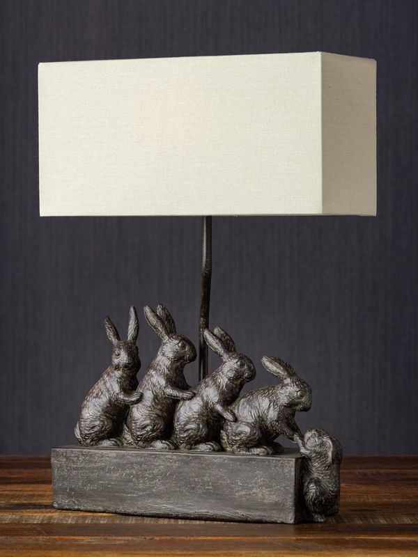 Bordlampe Kaninfamilie
