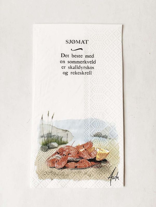Serviett Buffet «Skalldyr» Akvarell